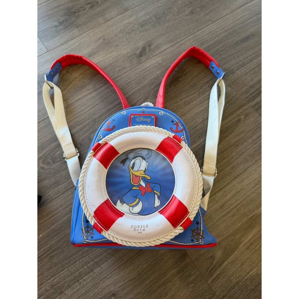 Disney Loungefly Donald Duck 90th Anniversary Life Preserver Mini Backpack
